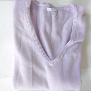 New York & Company Pastel Lavender V-Neck Sweater